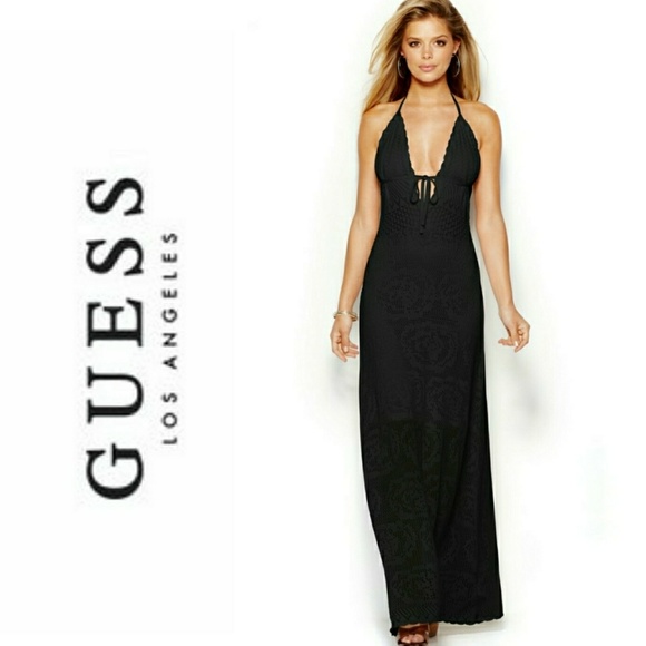 guess black maxi dress